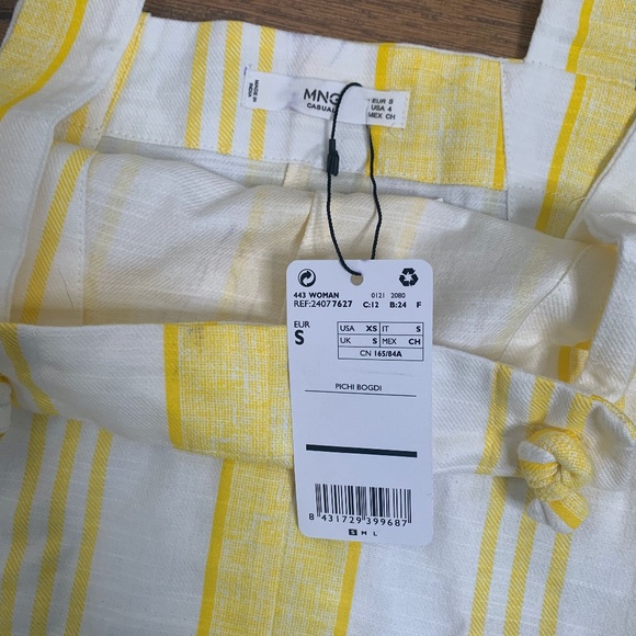 NEW Mango | Two Tone Yellow Linen Overall Dress - Picture 11 of 12